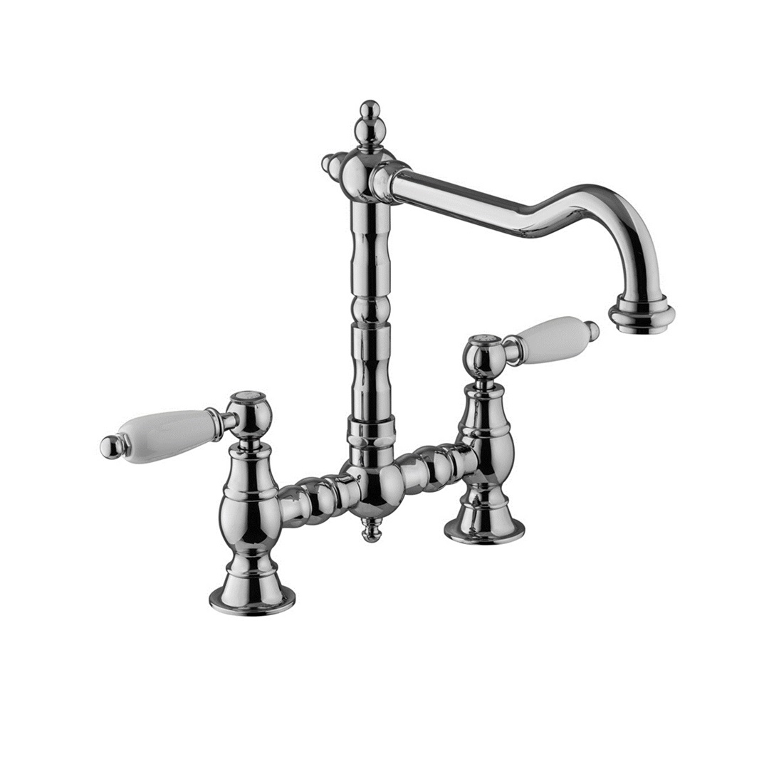 Gruppo rubinetto lavello cucina a ponte Queen Porta&bini 12173CR
