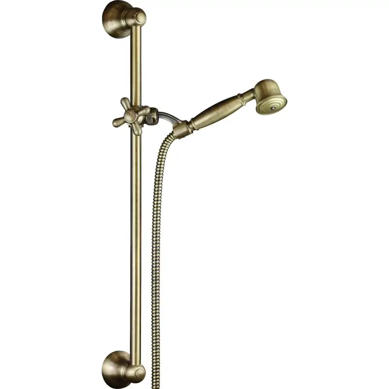 Duschstange im Antik-Stil mit Brause und Schlauch, Bronze-Finish, Damast 14727
