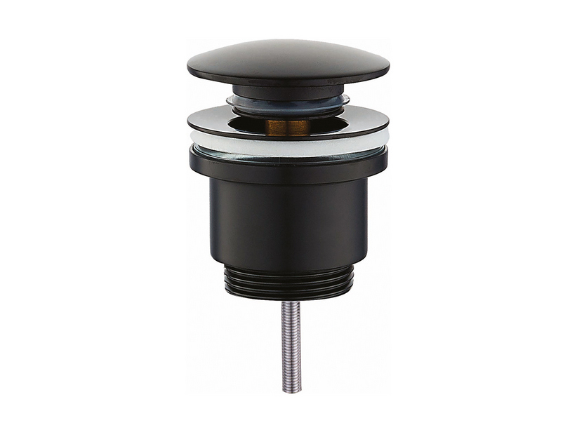Universal click-clack drain in matte black 16661RNO