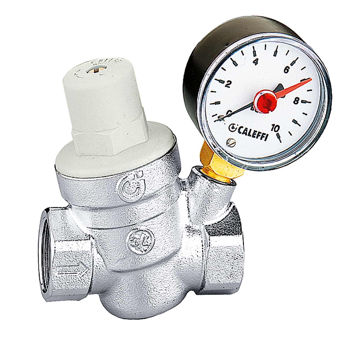 Caleffi 533251 3/4"F Schrägdruckminderer mit Manometer