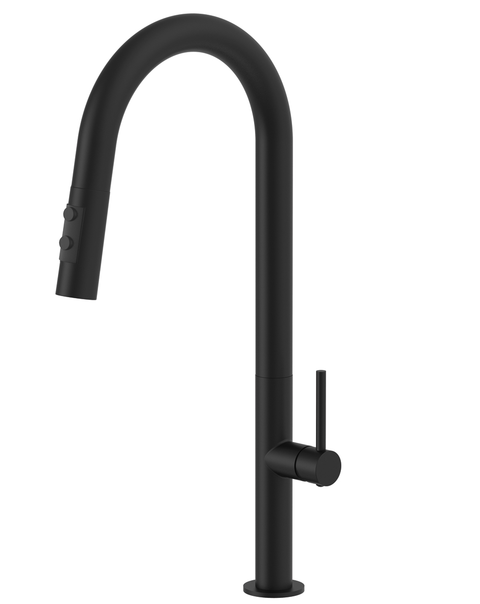 Robinet d'évier minimaliste avec douchette extractible Paffoni Chef CH185NO