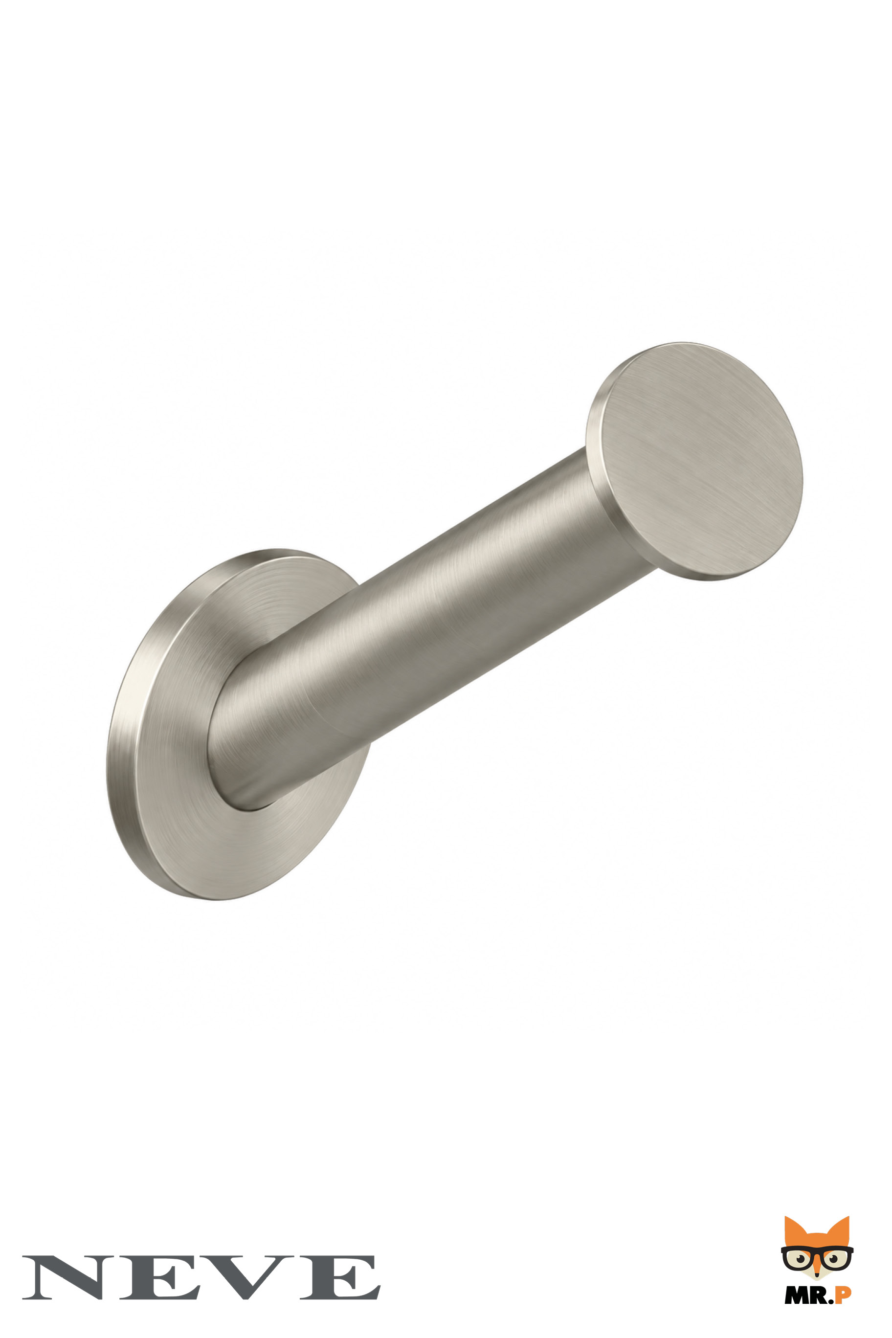 Porta Accappatoio Singolo a Muro NEVE in Ottone Nickel Satinato – CNLACC317
