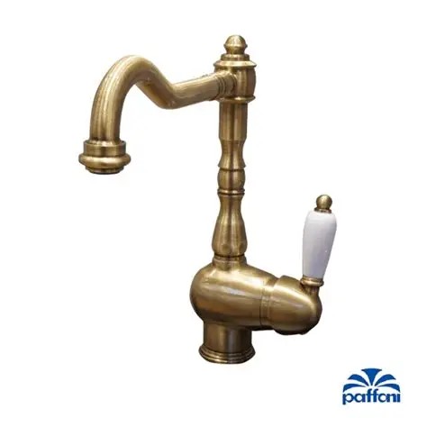 Miscelatore per lavello cucina canna girevole retrò Paffoni FME181BR