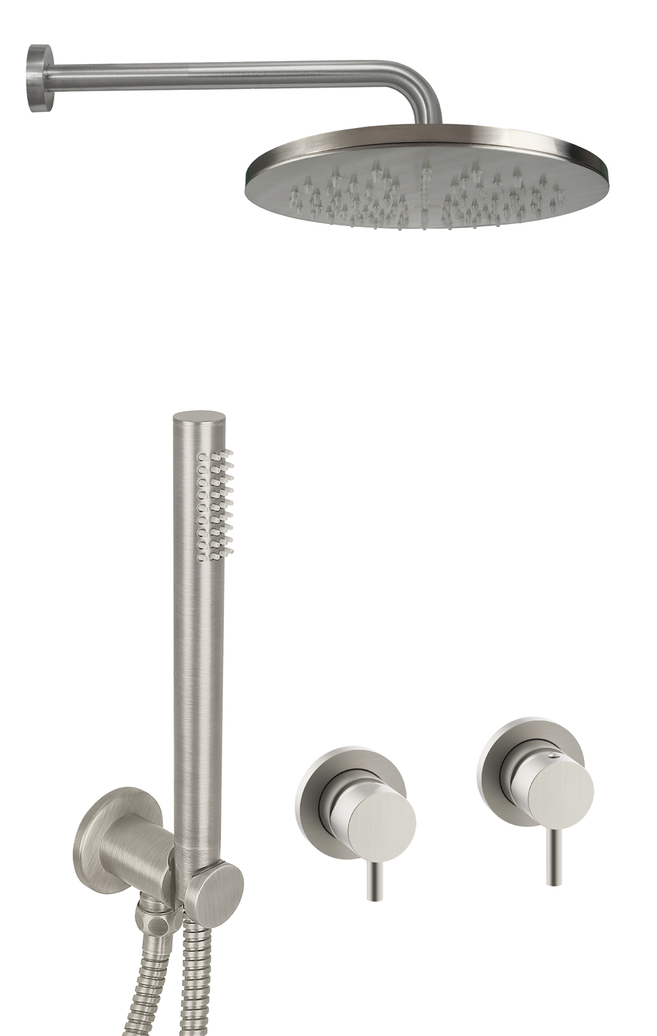 Paffoni Light kit doccia completo in steel looking KITLIG010ST70