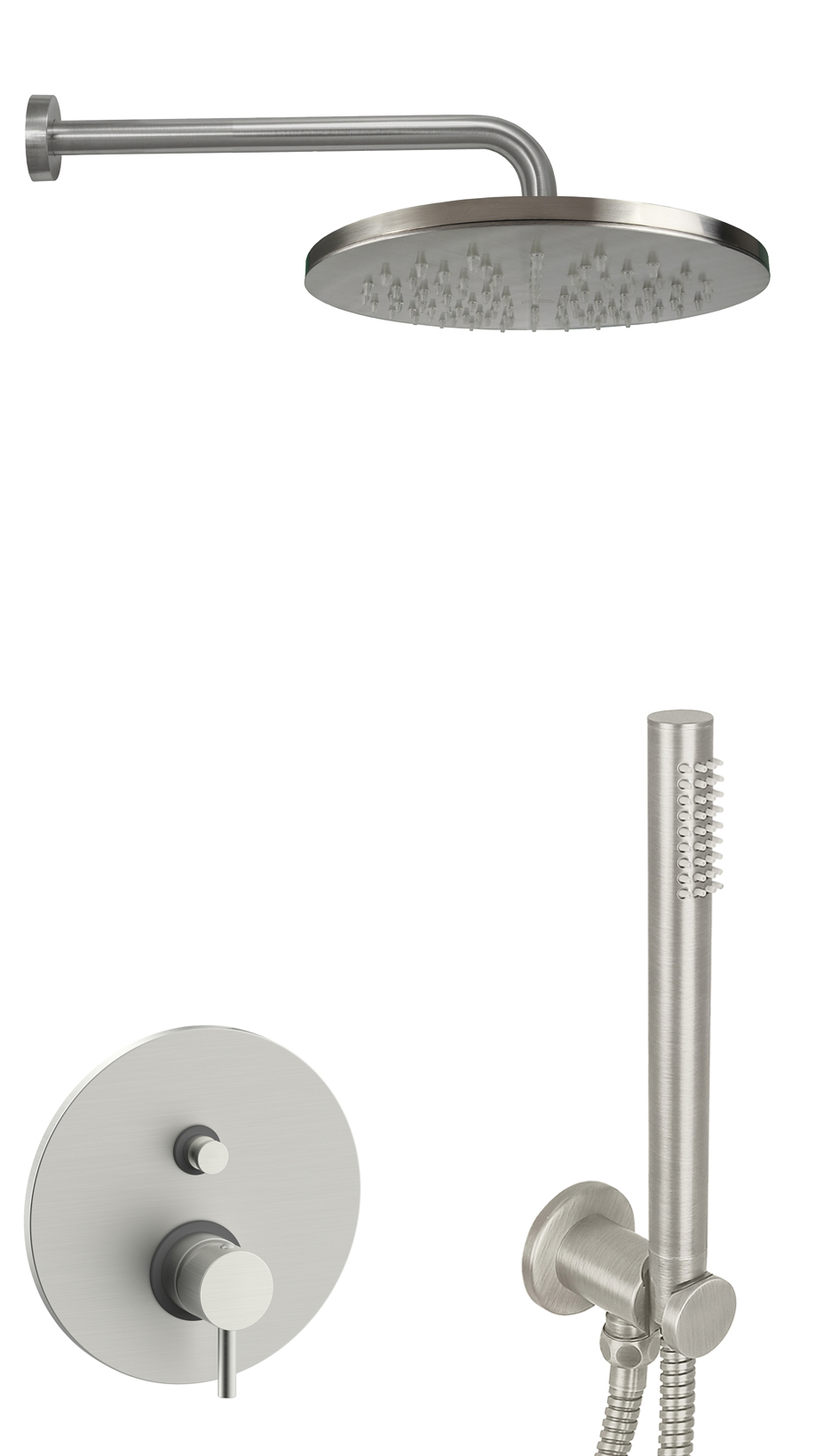 Paffoni Light kit doccia completo in steel looking KITLIG015ST