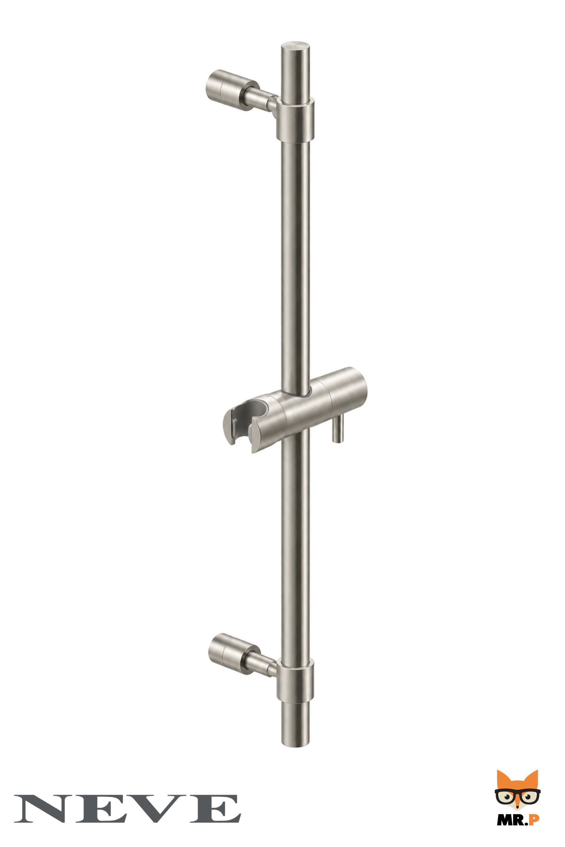 Barre de douche, finition Nickel Satiné, Neve Rubinetterie, réf.LIN6107NOTB17
