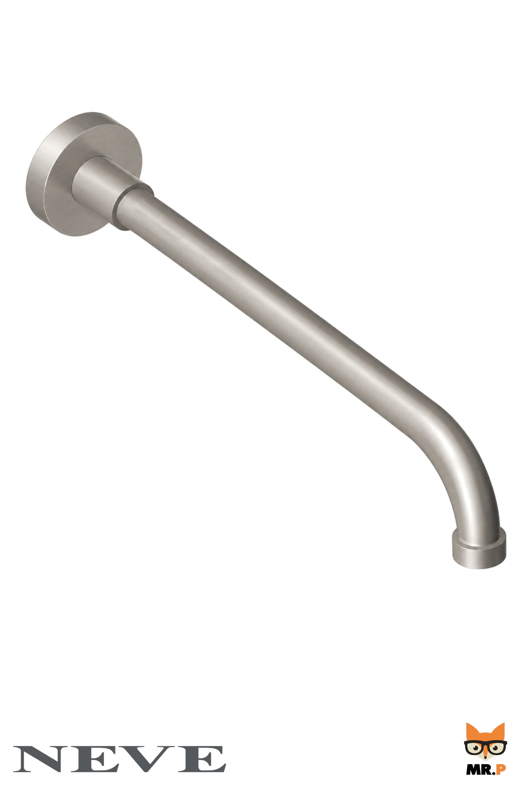 Braccio Doccia tondo 30 cm Nickel satinato Neve Rubinetterie